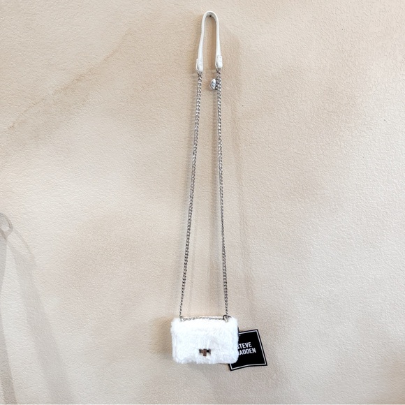 Steve Madden White Faux Fur Mini Crossbody Bag NWT - Picture 5 of 14